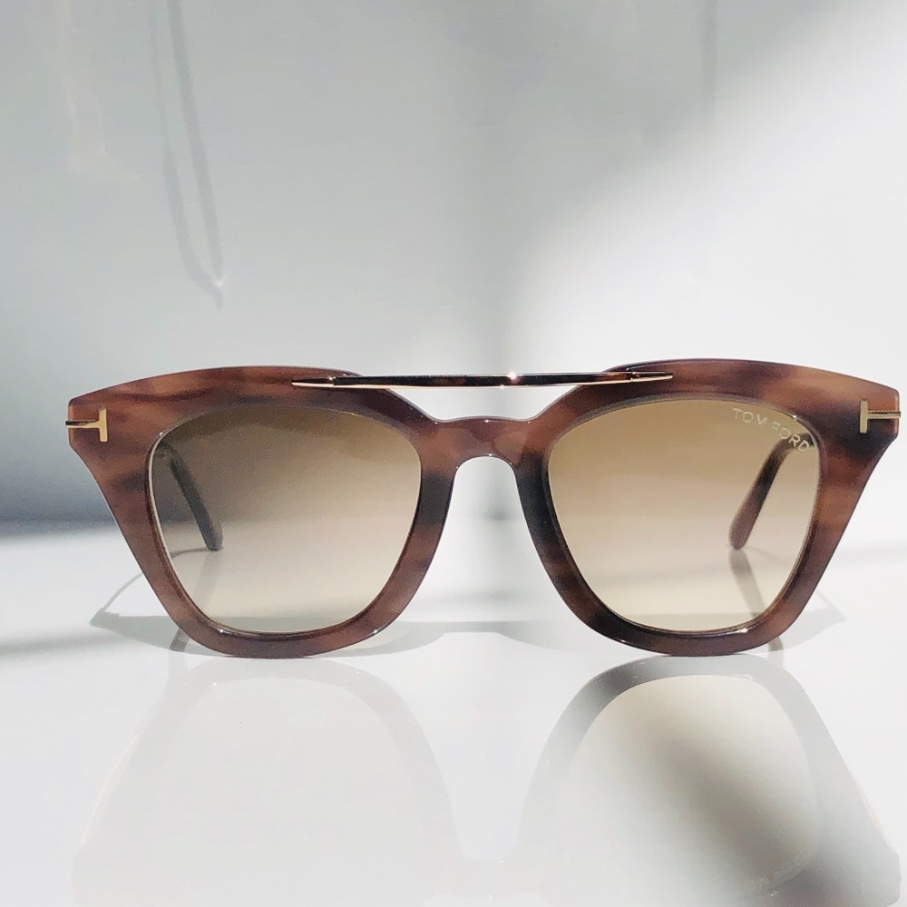 New TOM FORD Anna Cat Eye Brown Sunglasses - Picture 5 of 16